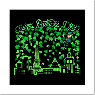 Saint Patrick's Day Paris France Posters and Art